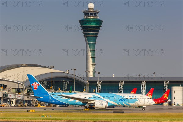 A Boeing 787-9 Dreamliner aircraft of China Southern Airlines with registration number B-1169 at Guangzhou