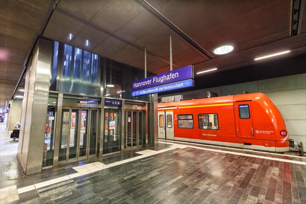 Deutsche Bahn railway station with S-Bahn at Hannover Airport