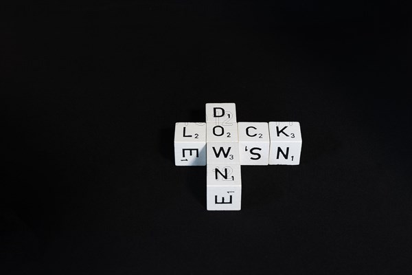 Letter cubes form the word Lockdown