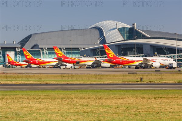 Boeing 787-8 Dreamliner aircraft of Hainan Airlines at Guangzhou Airport