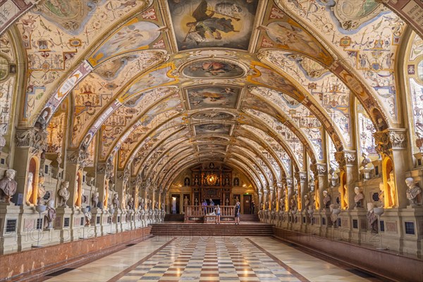 Statues in the Renaissance Antiquarium or Hall of Antiquities in the Munich Residence