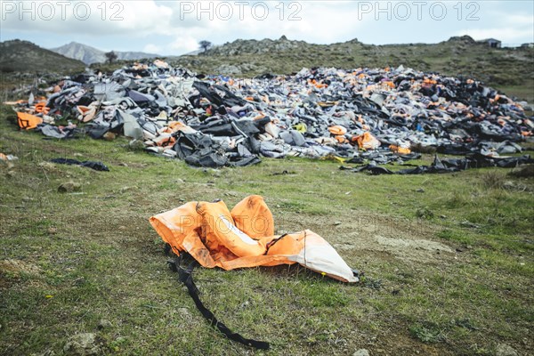 Life jackets at the waste disposal site near Molivos