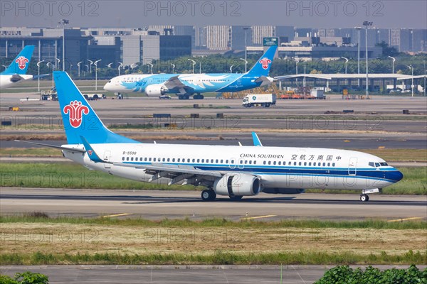 A Boeing 737-800 aircraft of China Southern Airlines with registration number B-5598 at Guangzhou