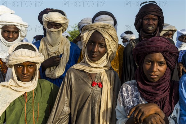 Young men arriving for the Gerewol festival