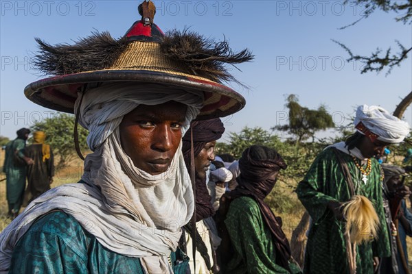 Young men arriving for the Gerewol festival