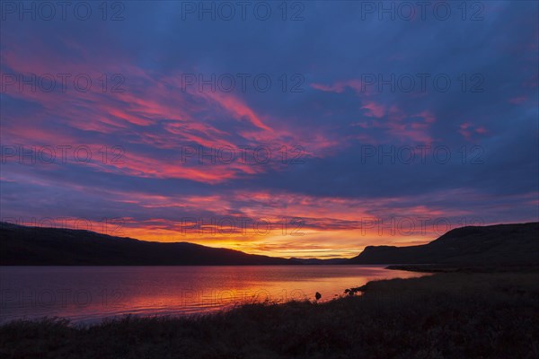 Sunset at sea near Kangerlussuaq