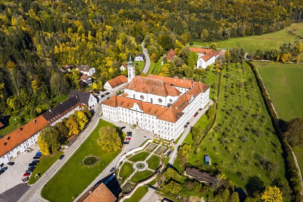 Aerial view Schaeftlarn Monastery