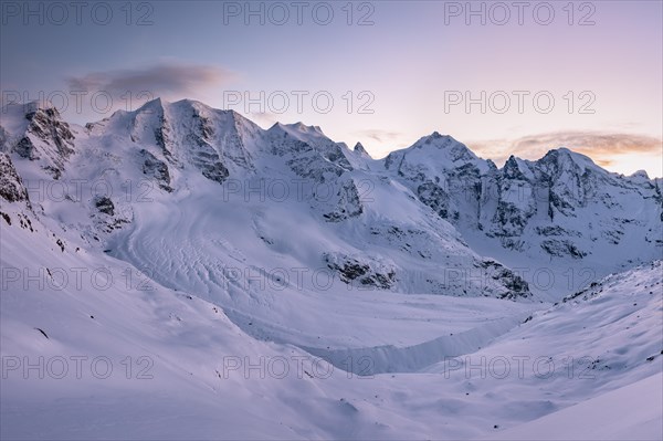 Winter mountain panorama on the Diavolezza
