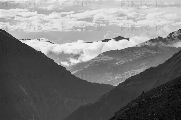 Mountain ranges surrounded by fog