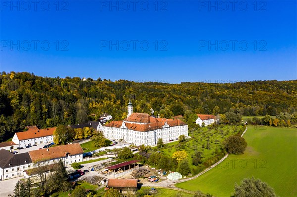 Aerial view Schaeftlarn Monastery