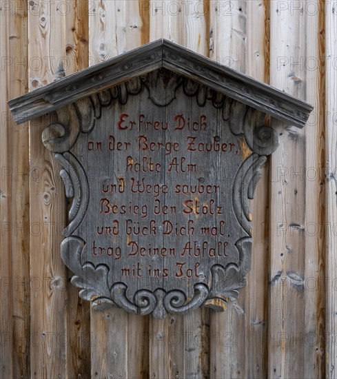 Poem on wooden board