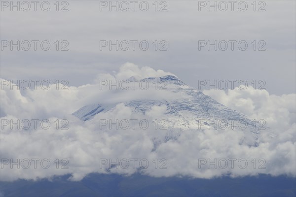 Cotopaxi volcano with clouds