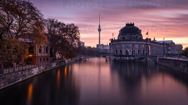 Sunrise at Bode-Museum with television tower