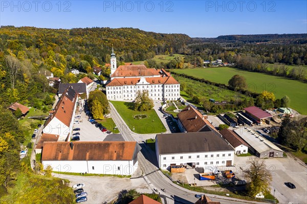 Aerial view Schaeftlarn Monastery