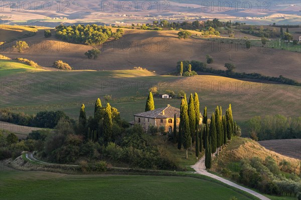 Country estate Podere Belvedere at sunset