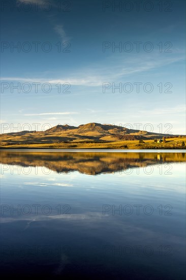 Massif of Sancy and lake Chauvet in autumn