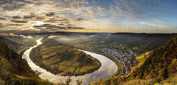 Moselle River loop in autumn