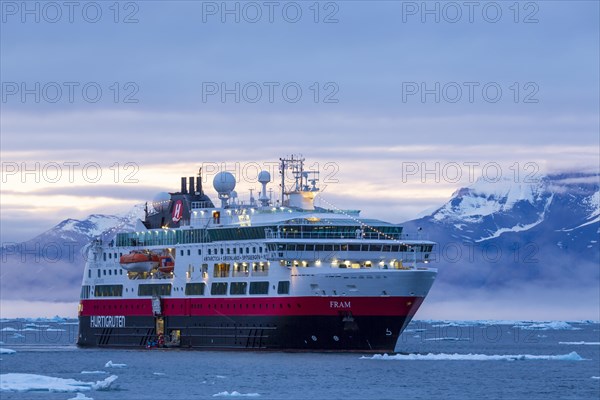 Cruise ship in ice field