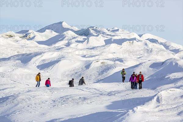 Tourists on inland ice near Kangerlussuaq