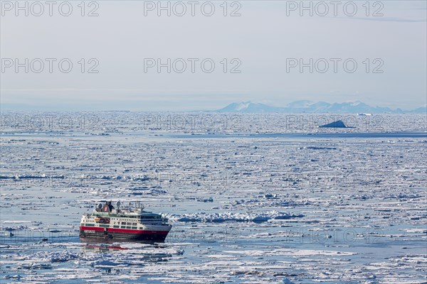 Cruise ship in ice field