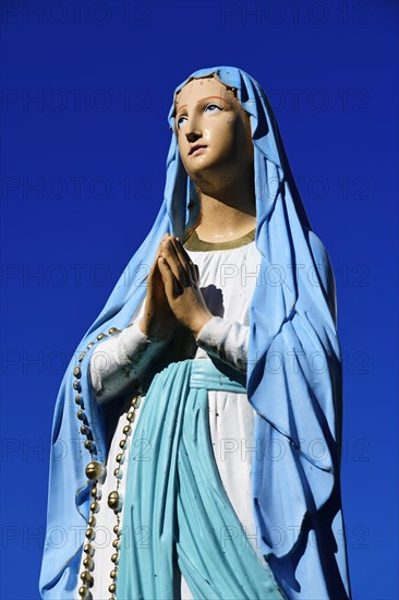 Statue of Mary in front of the pilgrimage church of Our Lady of Sorrows