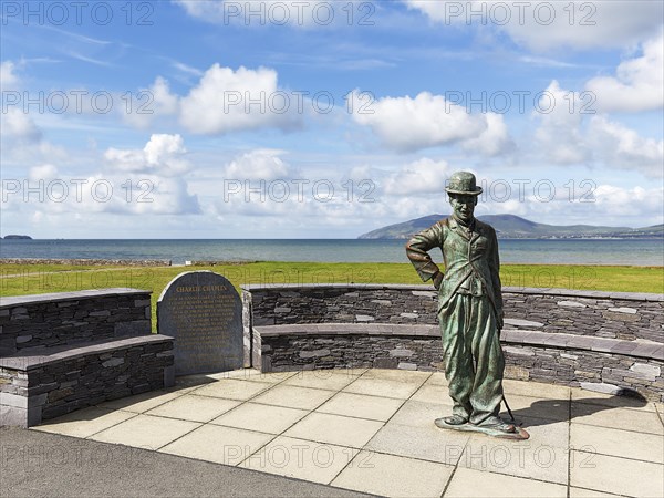 Monument to Charlie Chaplin with bronze statue and plaque