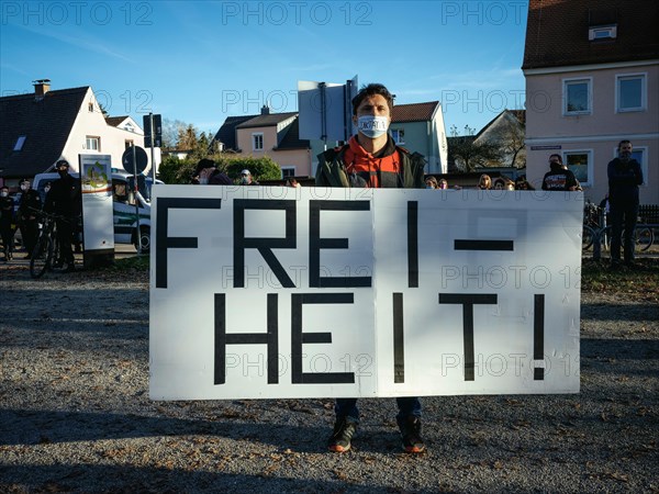 Man with a big banner