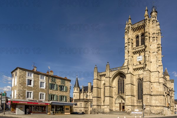 Town of Ambert with church of Saint-Jean d'Ambert
