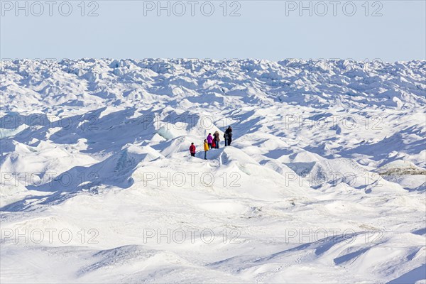 Tourists on inland ice near Kangerlussuaq