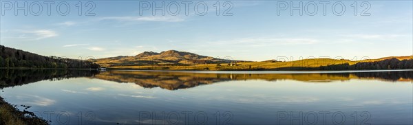 Massif of Sancy and lake Chauvet in autumn