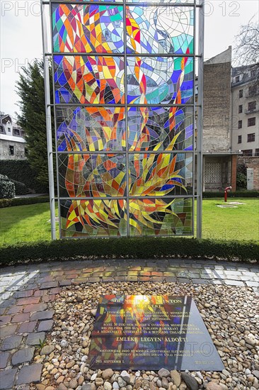 Coloured glass monument