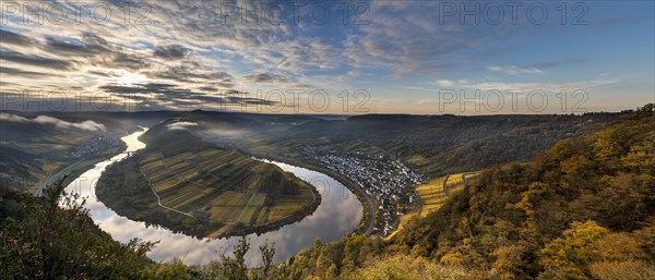 Moselle River loop in autumn