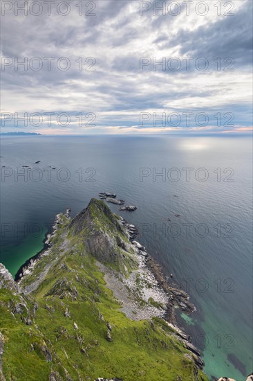 View from Matinden Mountain to rocky coast