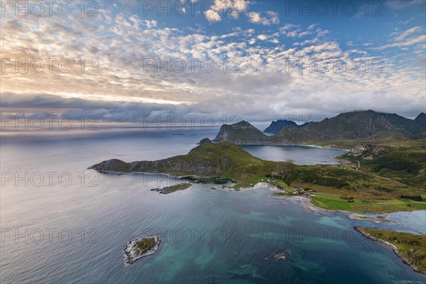 View from Offersoykammen to the coast of Lofoten