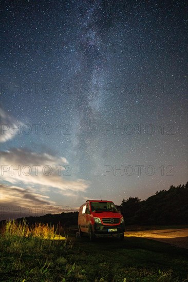 Milky Way over Campervan