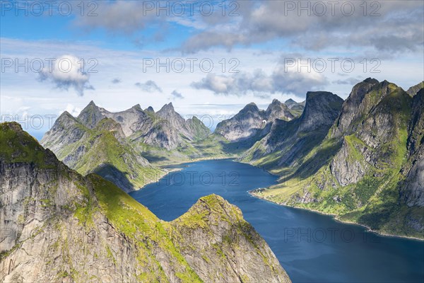 View from Mount Reinebringen to Reinefjord