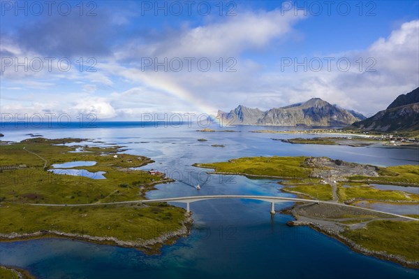 Rainbow over fjord