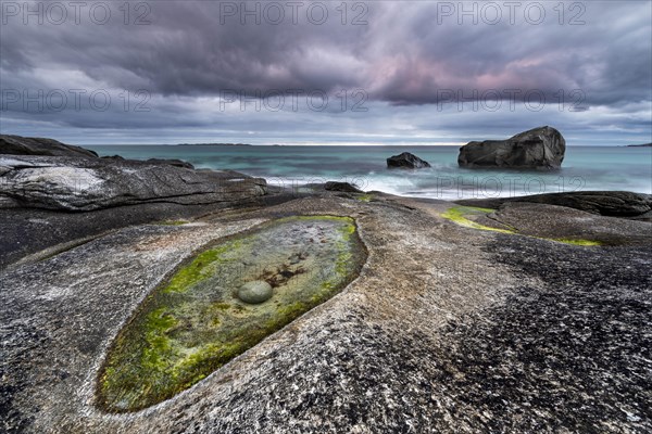 Rocks on the beach of Uttakleiv