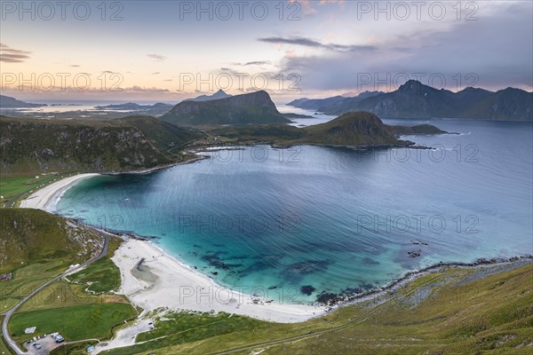 View to the beach of Haukland