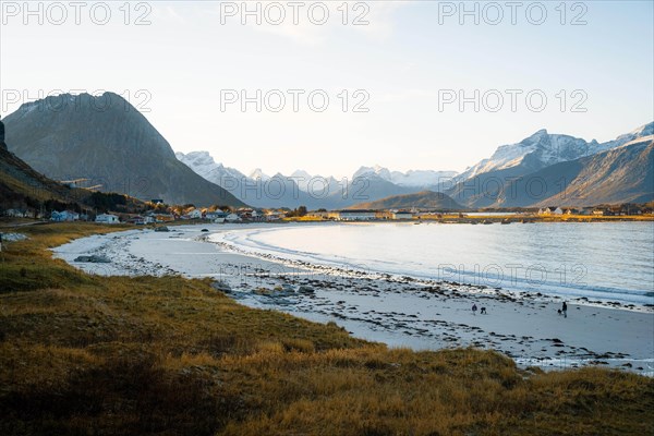 Ramberg beach at sunset