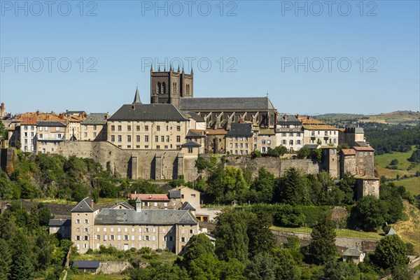 View on the city of Saint Flour and the Saint Pierre cathedral