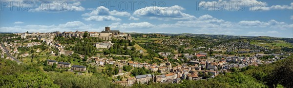 View on the city of Saint Flour and the Saint Pierre cathedral