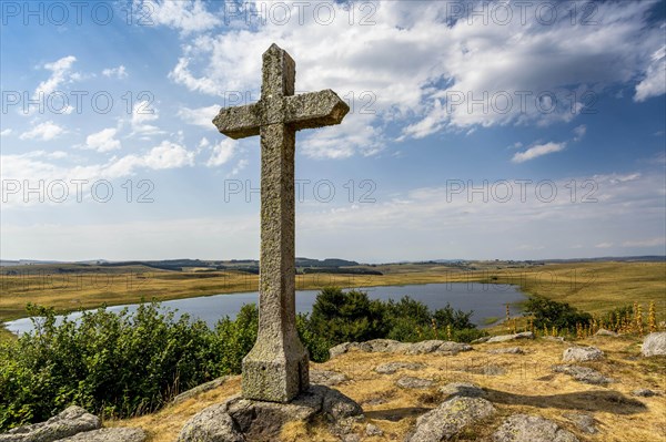 Lake of Saint-Andeol on the Aubrac plateau