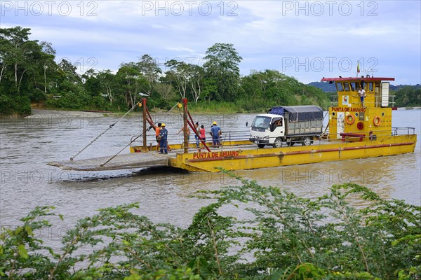 Car ferry on the Rio Napo