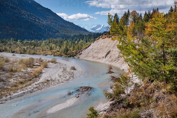 Autumn landscape in the Isar valley