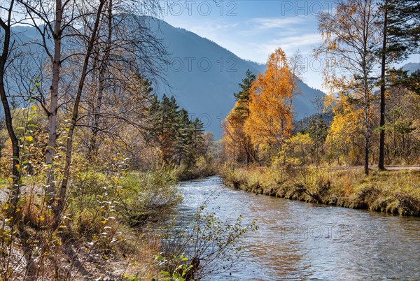 Autumn landscape at the Ammer