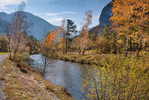 Autumn landscape at the Ammer