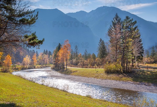 Autumn landscape at the Ammer