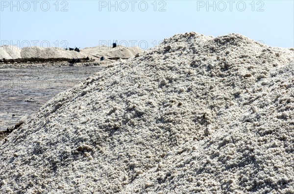 Natural evaporation of crude salt from a salt mine