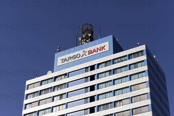 Targobank logo on the Hoist Tower